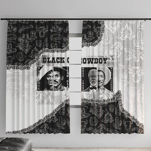 Black Cowboy Window Curtain African American Black History Unique Style