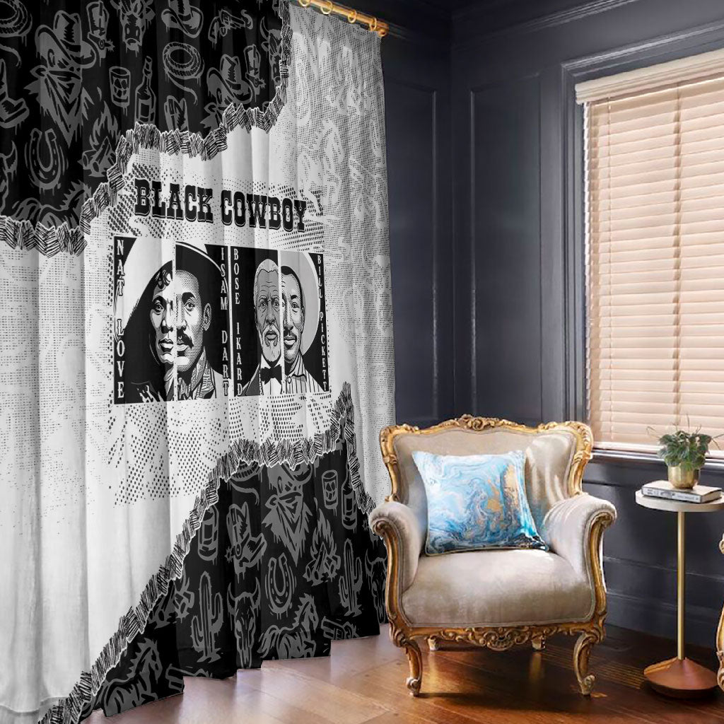 Black Cowboy Window Curtain African American Black History Unique Style