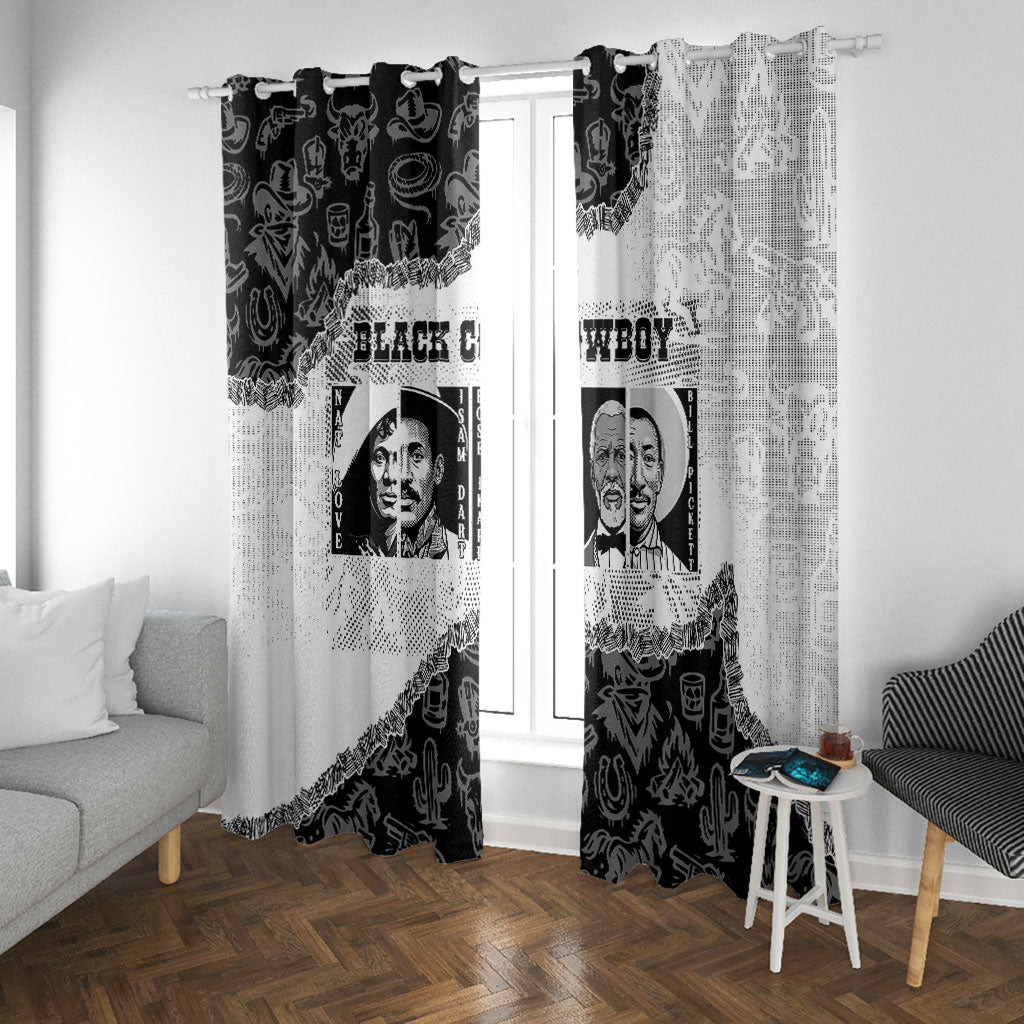 Black Cowboy Window Curtain African American Black History Unique Style