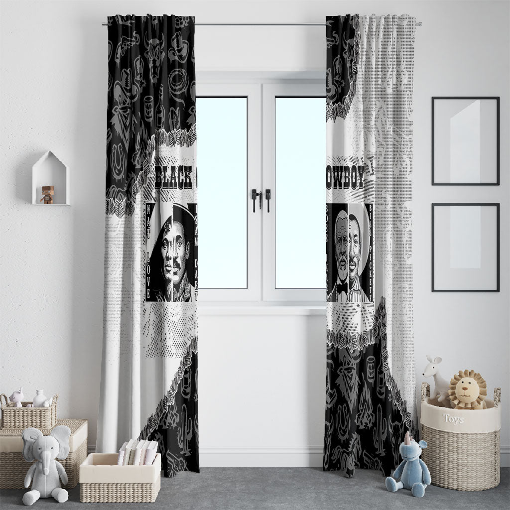 Black Cowboy Window Curtain African American Black History Unique Style