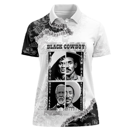 Black Cowboy Women Polo Shirt African American Black History Unique Style