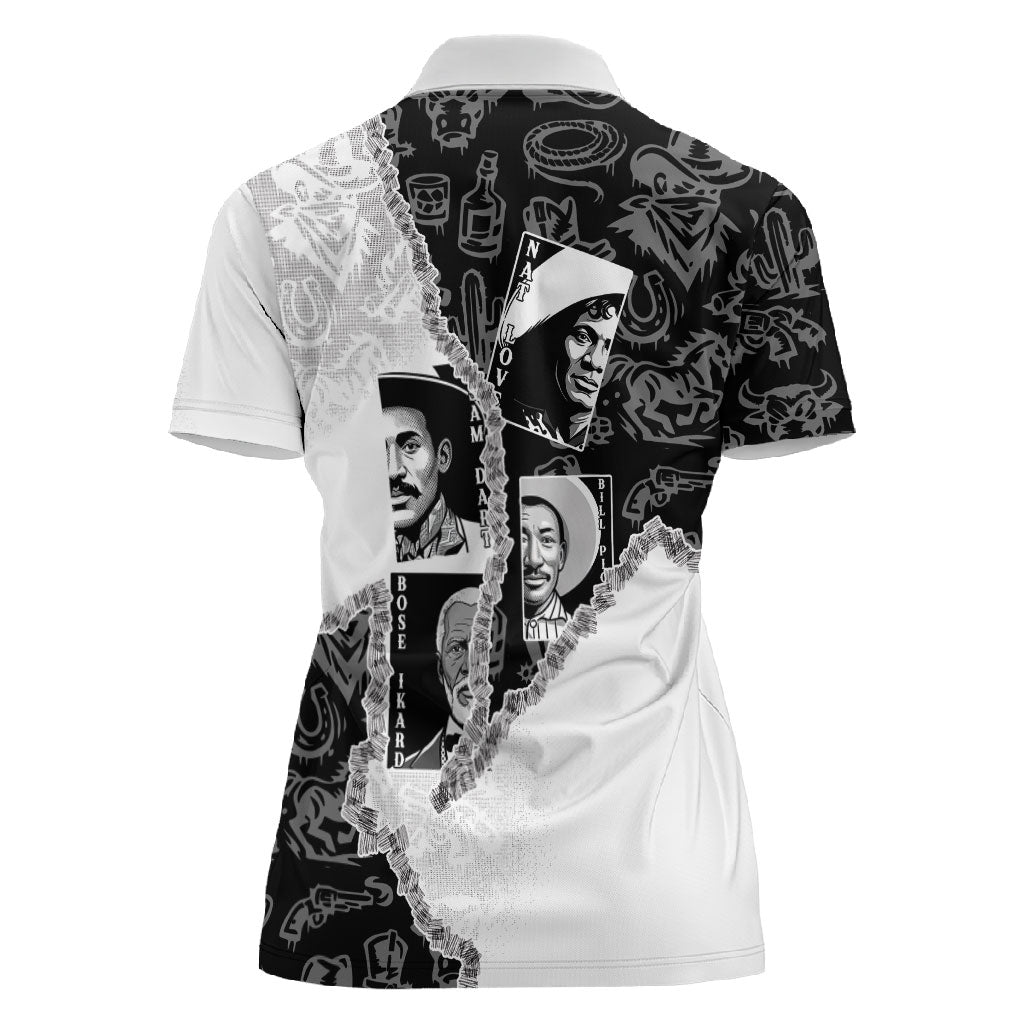 Black Cowboy Women Polo Shirt African American Black History Unique Style