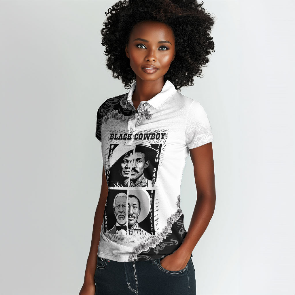 Black Cowboy Women Polo Shirt African American Black History Unique Style