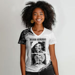 Black Cowboy Women V-Neck T-Shirt African American Black History Unique Style