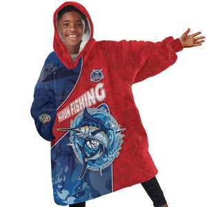 Afro-Dominicans Fishing Kid Wearable Blanket Hoodie Master Baiter - African Pride