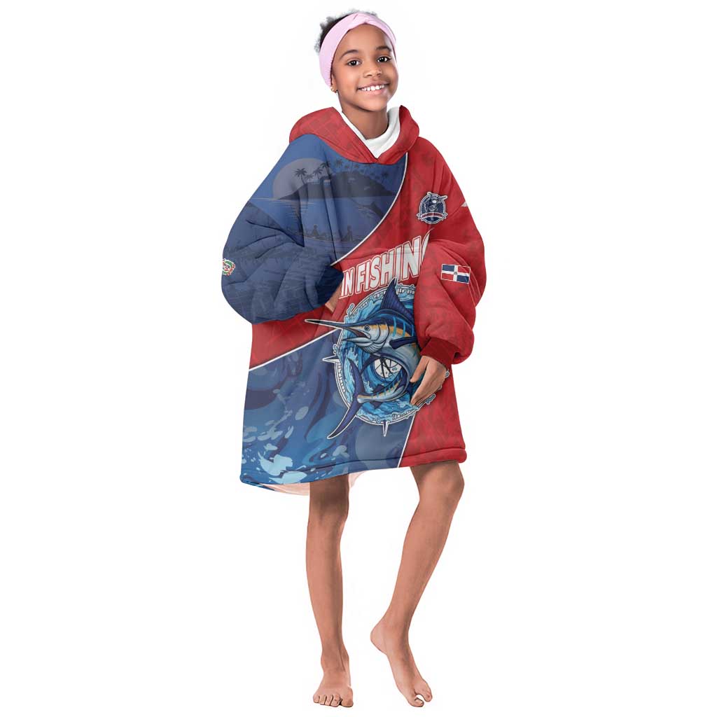 Afro-Dominicans Fishing Kid Wearable Blanket Hoodie Master Baiter - African Pride
