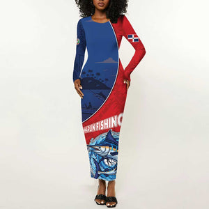 Afro-Dominicans Fishing Long Sleeve Bodycon Dress Master Baiter - African Pride