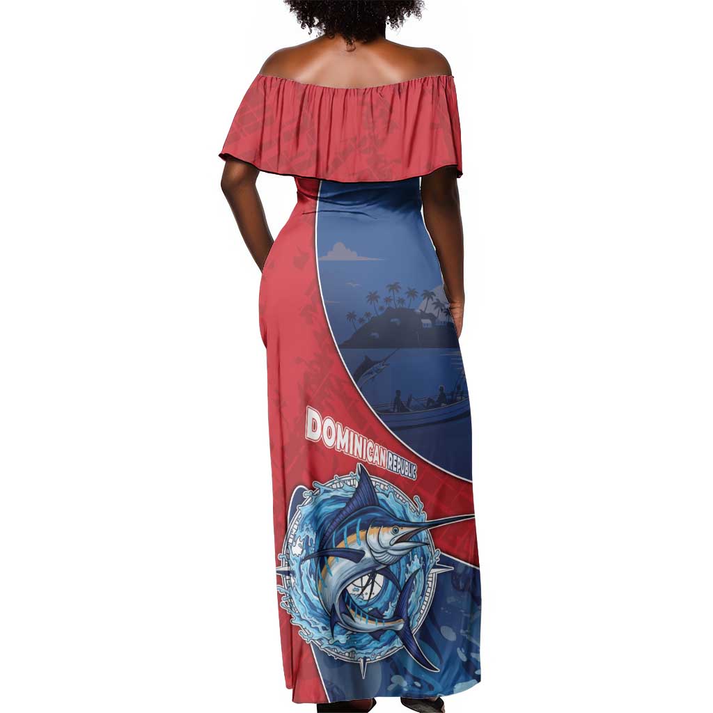 Afro-Dominicans Fishing Off Shoulder Maxi Dress Master Baiter - African Pride