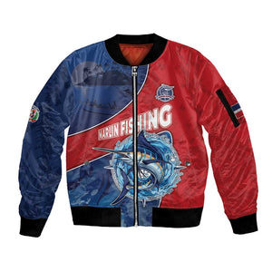Afro-Dominicans Fishing Sleeve Zip Bomber Jacket Master Baiter - African Pride