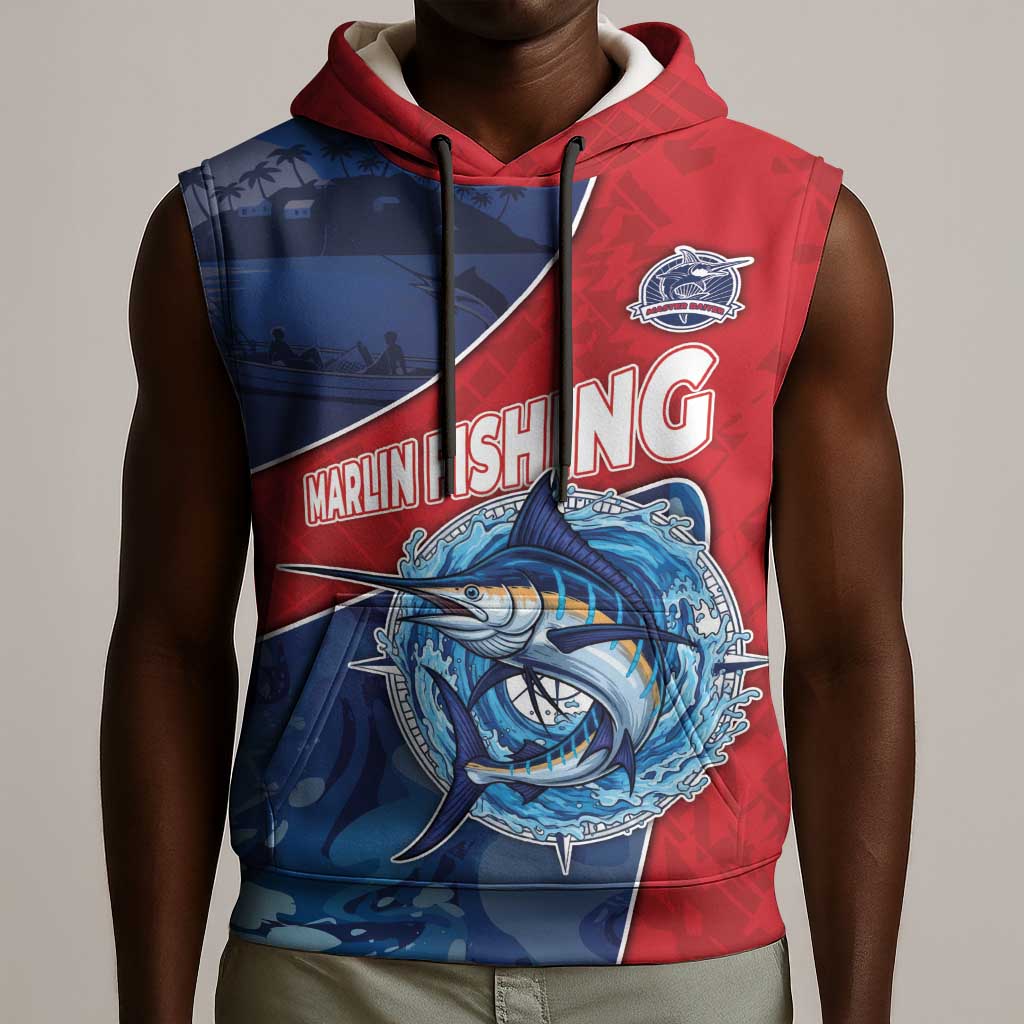 Afro-Dominicans Fishing Sleeveless Hoodie Master Baiter - African Pride