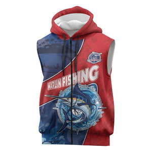 Afro-Dominicans Fishing Sleeveless Zip Hoodie Master Baiter - African Pride