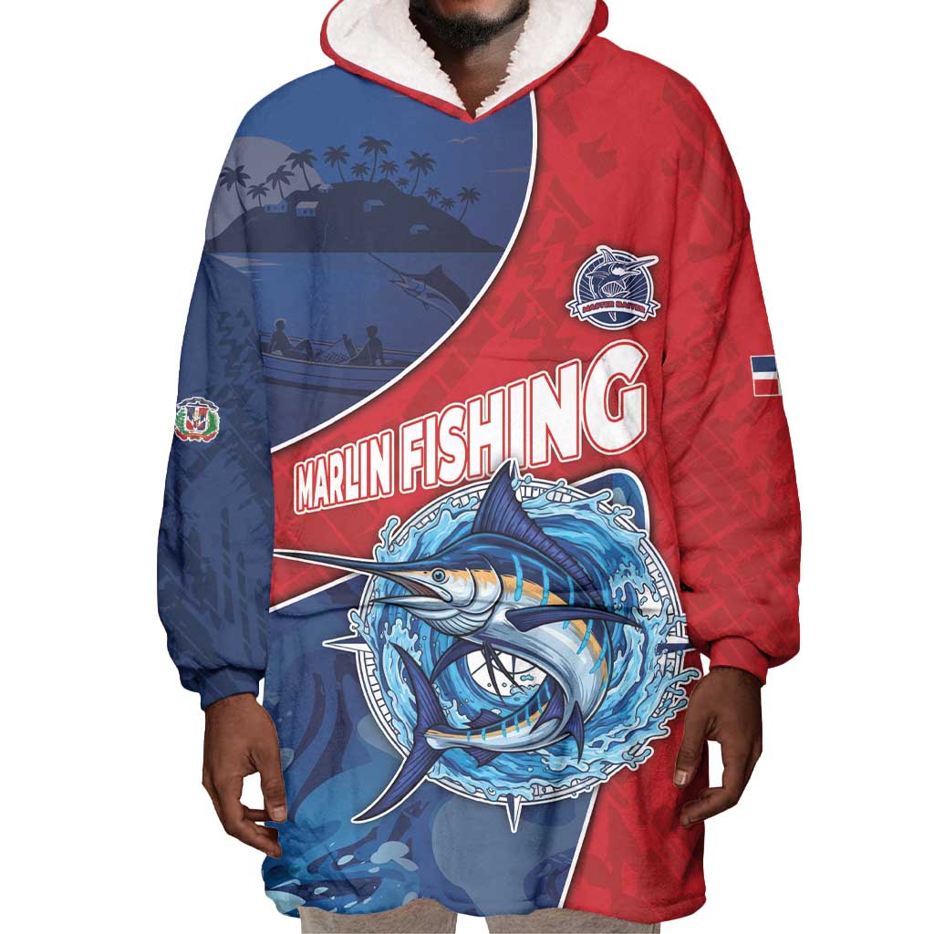 Afro-Dominicans Fishing Wearable Blanket Hoodie Master Baiter - African Pride