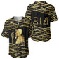 Egyptian God Ptah Baseball Jersey Gold Mummy Wrap Hieroglyphics Patterns