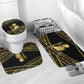 Egyptian God Ptah Bathroom Set Gold Mummy Wrap Hieroglyphics Patterns