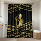Egyptian God Ptah Bathroom Set Gold Mummy Wrap Hieroglyphics Patterns