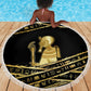 Egyptian God Ptah Beach Blanket Gold Mummy Wrap Hieroglyphics Patterns