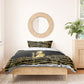 Egyptian God Ptah Bedding Set Gold Mummy Wrap Hieroglyphics Patterns