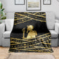 Egyptian God Ptah Blanket Gold Mummy Wrap Hieroglyphics Patterns