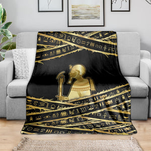 Egyptian God Ptah Blanket Gold Mummy Wrap Hieroglyphics Patterns