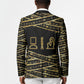 Egyptian God Ptah Blazer Gold Mummy Wrap Hieroglyphics Patterns