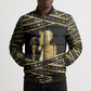 Egyptian God Ptah Bomber Puffer Jacket Gold Mummy Wrap Hieroglyphics Patterns
