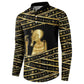Egyptian God Ptah Button Sweatshirt Gold Mummy Wrap Hieroglyphics Patterns