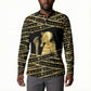 Egyptian God Ptah Button Sweatshirt Gold Mummy Wrap Hieroglyphics Patterns