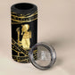 Egyptian God Ptah 4 in 1 Can Cooler Tumbler Gold Mummy Wrap Hieroglyphics Patterns