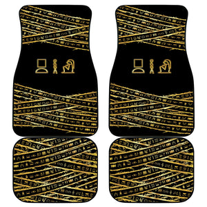 Egyptian God Ptah Car Mats Gold Mummy Wrap Hieroglyphics Patterns