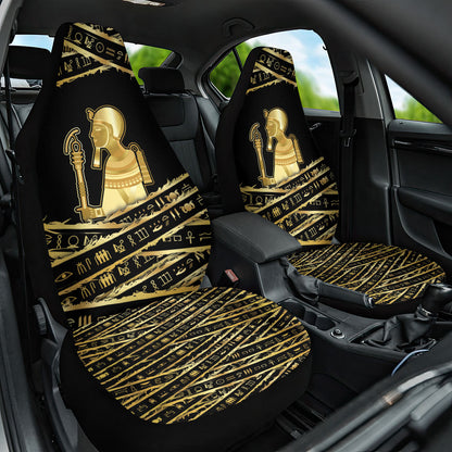 Egyptian God Ptah Car Seat Cover Gold Mummy Wrap Hieroglyphics Patterns