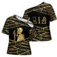 Egyptian God Ptah Cross Shoulder Shirt Gold Mummy Wrap Hieroglyphics Patterns