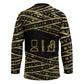 Egyptian God Ptah Hockey Jersey Gold Mummy Wrap Hieroglyphics Patterns
