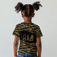 Egyptian God Ptah Kid T shirt Gold Mummy Wrap Hieroglyphics Patterns