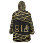 Egyptian God Ptah Kid Wearable Blanket Hoodie Gold Mummy Wrap Hieroglyphics Patterns