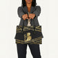 Egyptian God Ptah Leather Bag Gold Mummy Wrap Hieroglyphics Patterns