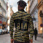 Egyptian God Ptah Long Sleeve Button Shirt Gold Mummy Wrap Hieroglyphics Patterns