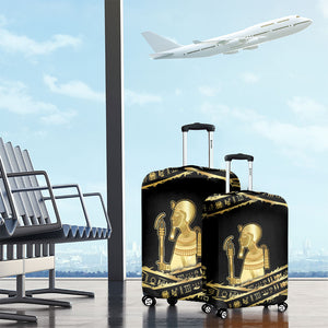 Egyptian God Ptah Luggage Cover Gold Mummy Wrap Hieroglyphics Patterns
