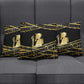 Egyptian God Ptah Pillow Cover Gold Mummy Wrap Hieroglyphics Patterns