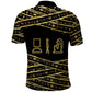 Egyptian God Ptah Polo Shirt Gold Mummy Wrap Hieroglyphics Patterns