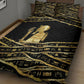 Egyptian God Ptah Quilt Bed Set Gold Mummy Wrap Hieroglyphics Patterns