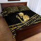 Egyptian God Ptah Quilt Bed Set Gold Mummy Wrap Hieroglyphics Patterns