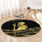 Egyptian God Ptah Round Carpet Gold Mummy Wrap Hieroglyphics Patterns