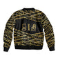 Egyptian God Ptah Sleeve Zip Bomber Jacket Gold Mummy Wrap Hieroglyphics Patterns