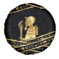 Egyptian God Ptah Spare Tire Cover Gold Mummy Wrap Hieroglyphics Patterns