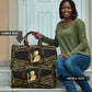 Egyptian God Ptah Travel Bag Gold Mummy Wrap Hieroglyphics Patterns