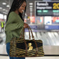 Egyptian God Ptah Travel Bag Gold Mummy Wrap Hieroglyphics Patterns