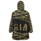 Egyptian God Ptah Wearable Blanket Hoodie Gold Mummy Wrap Hieroglyphics Patterns