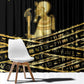 Egyptian God Ptah Window Curtain Gold Mummy Wrap Hieroglyphics Patterns