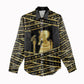 Egyptian God Ptah Women Casual Shirt Gold Mummy Wrap Hieroglyphics Patterns