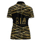 Egyptian God Ptah Women Polo Shirt Gold Mummy Wrap Hieroglyphics Patterns